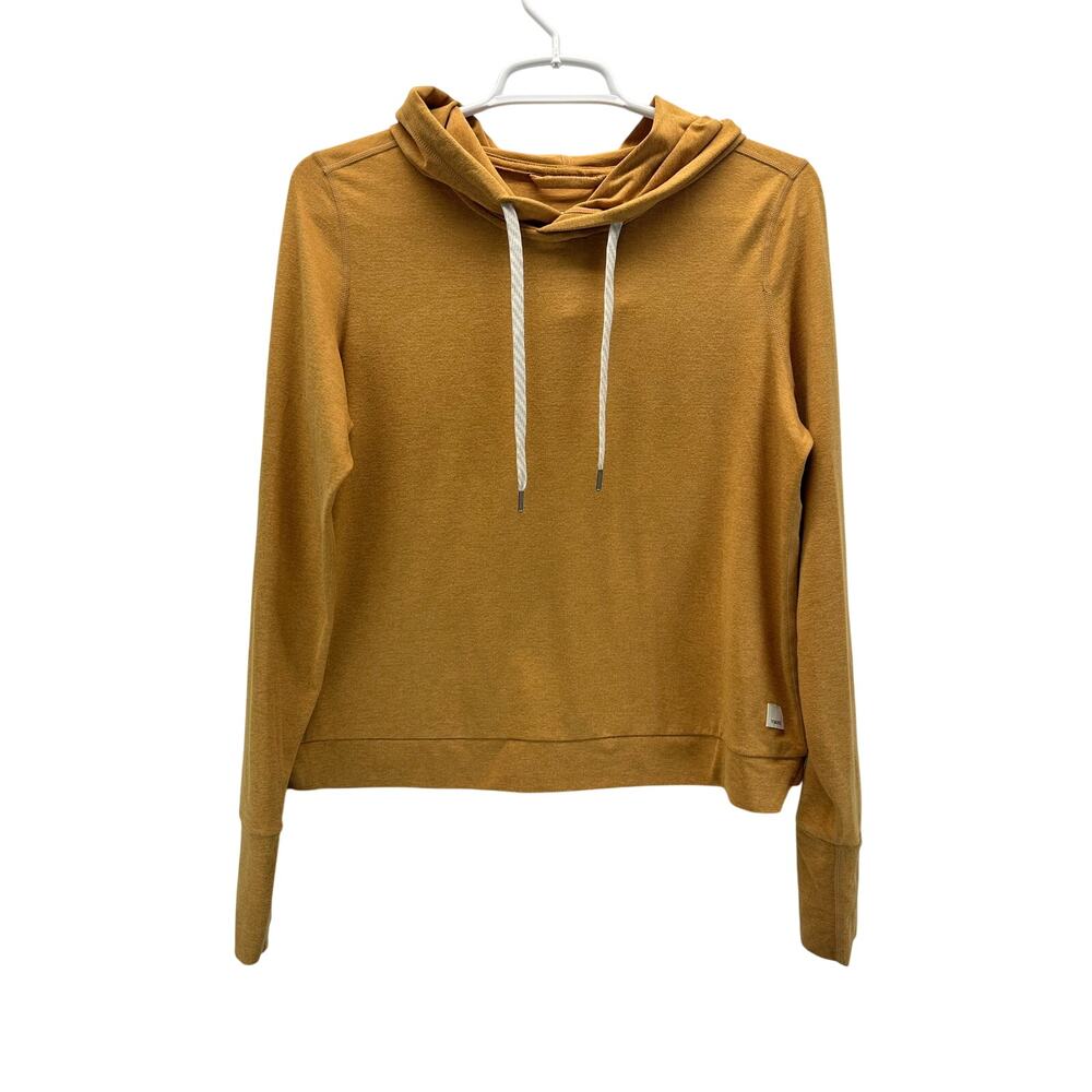 Vuori Halo Essential Hoodie Womens L Ochre Yellow Relaxed Fit Activewear